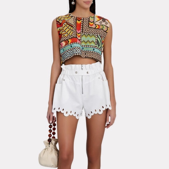 NWT FARM RIO Banana Scarves Linen Crop Top - Picture 4 of 16